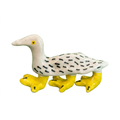 Three-Legged Duck — Hand-Painted Ceramic Figurine with Yellow Feet