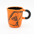 Crying Poop on a Tombstone — Hand-Painted Orange Mug