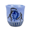 Two Figures and a Spirit — Hand-Painted Sky-Blue Mug