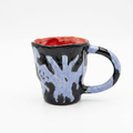 Pale Hands on Midnight — Hand-Painted Black Mug