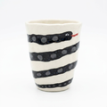 Striped Snake — Hand-Painted White & Black Cup