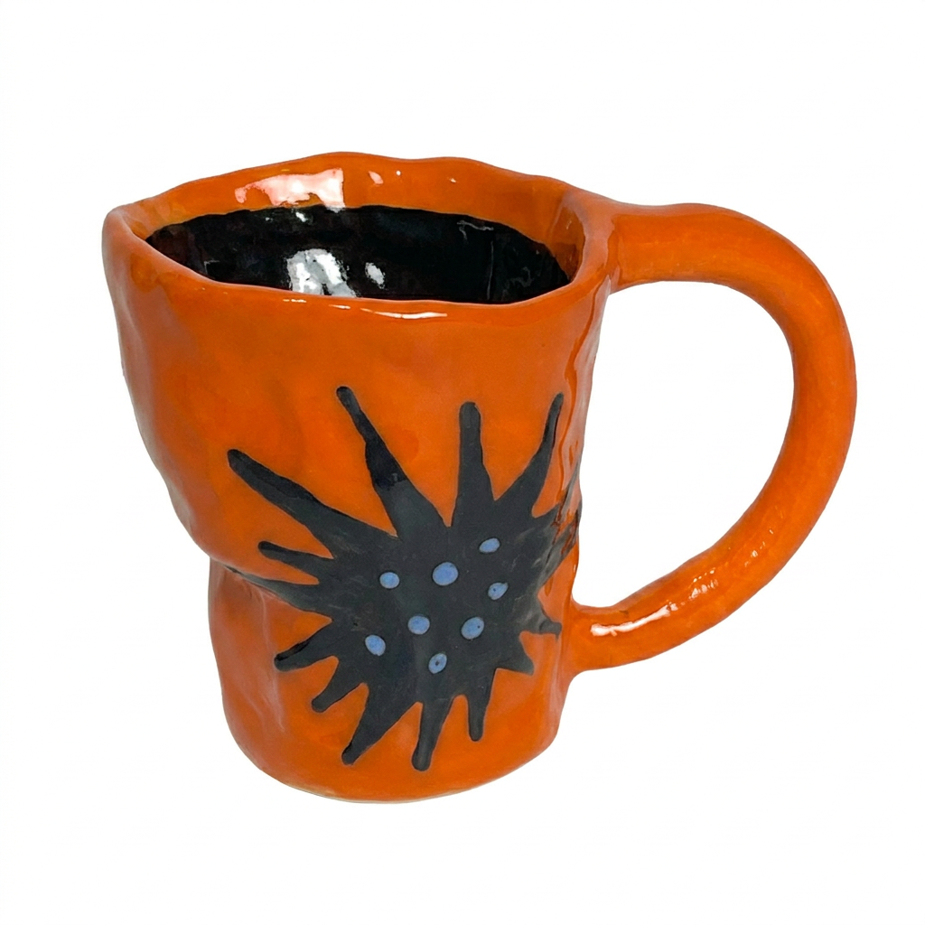 Periwinkle Checkerboard — Hand-Painted Mug