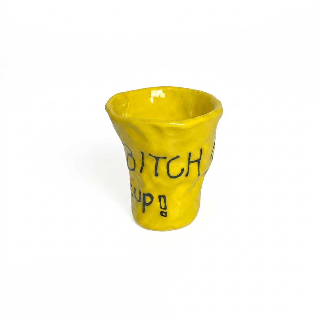 Bitch Cup Mini — Sunshine Yellow Hand-Pinched Tumbler