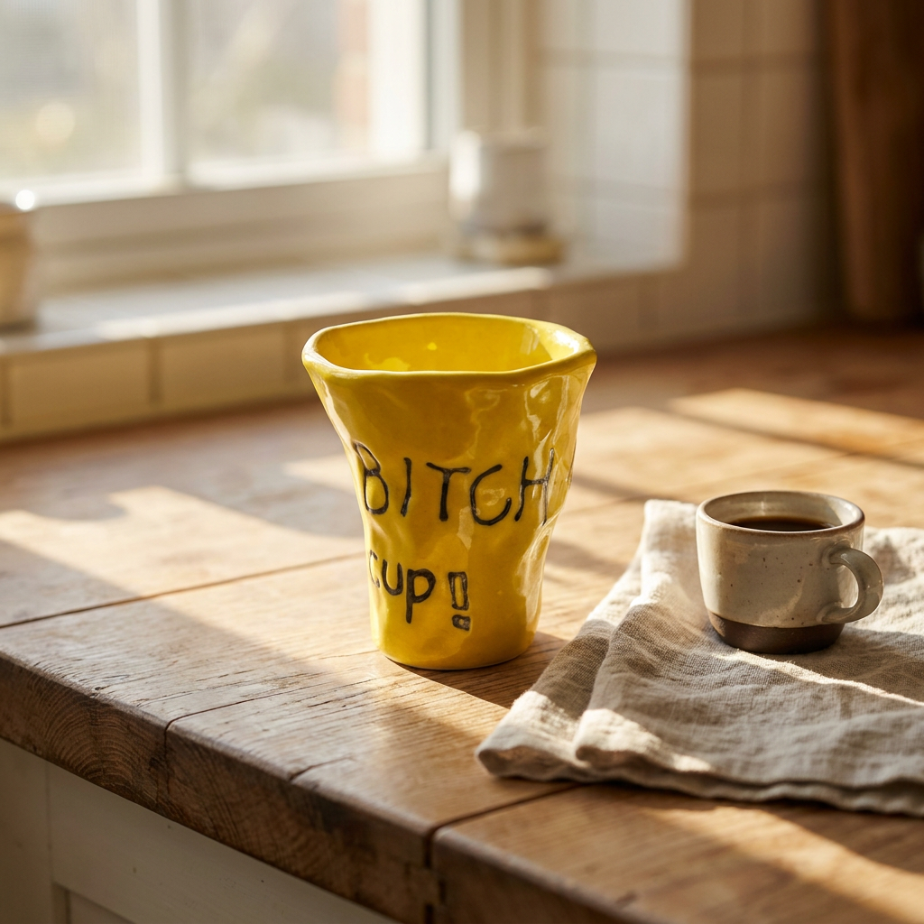 Bitch Cup Mini — Sunshine Yellow Hand-Pinched Tumbler