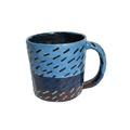 Rain Dash Mug — Two-Tone Blue & Oxblood Hand-Painted Tankard