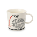 Line Bird Mug — Hand-Drawn Goose with Red Lipstick