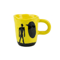 Yellow Shadow Walker — Hand-Painted Mug with Silhouette Figure