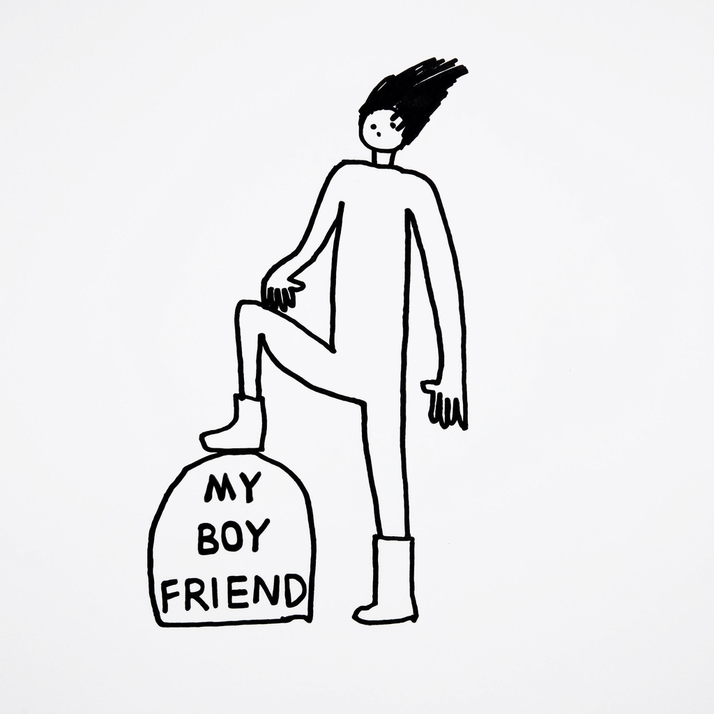 My Boyfriend — Hand-Printed Canvas Tote with Tombstone Graphic
