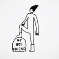 My Boyfriend — Hand-Printed Canvas Tote with Tombstone Graphic