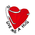 Give Me a Hug — Hand-Printed Canvas Tote with Red Heart Motif