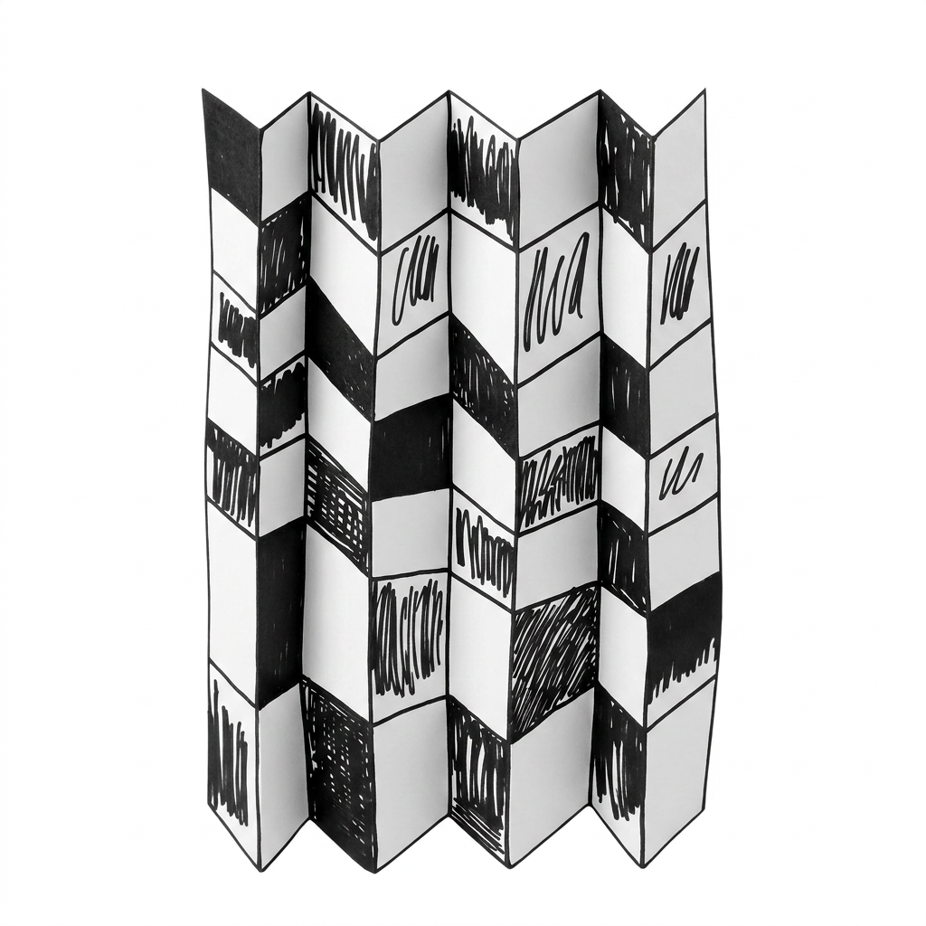 Matrix — Hand-Printed Canvas Tote with Wonky Checkerboard Pattern