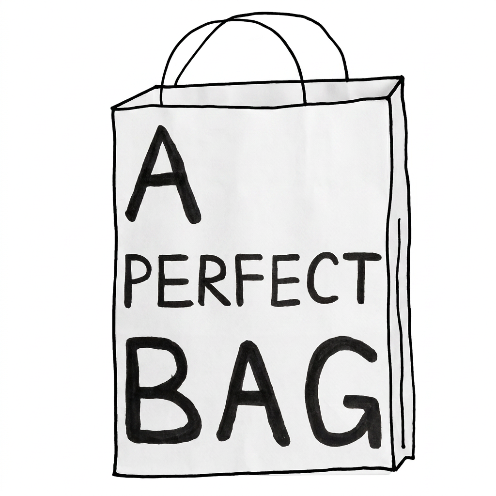 A Perfect Bag II — Hand-Printed Canvas Tote with Bold Lettering
